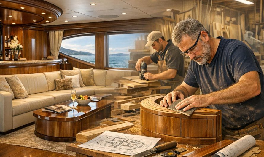 Aménagements sur mesure pour yachts et le bon moment pour faire appel à une menuiserie ébénisterie spécialisée